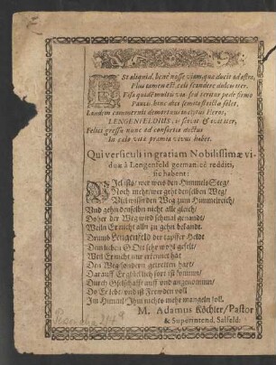Est aliquid, bene nosse viam, quae ducit ad astra, [...]