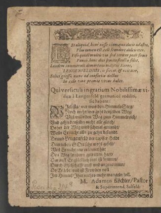 Est aliquid, bene nosse viam, quae ducit ad astra, [...]