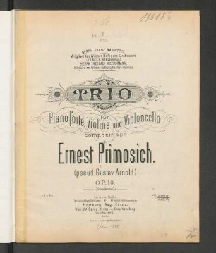 Trio für Pianoforte, Violine und Violoncello : op. 10