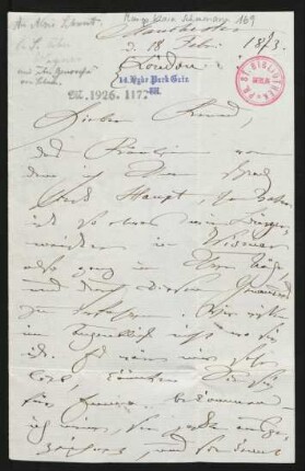Brief an Aloys Schmitt : 18.02.1873