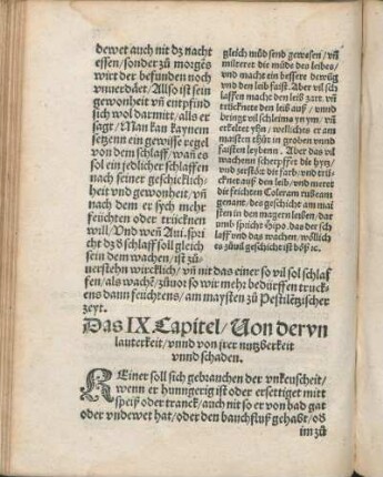 Das IX Capitel/ Von derunlauterkeit/ vnnd von irer nutzberkeit vnnd schaden.