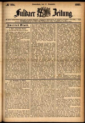 Ausgabe vom Samstag, den 17. November 1883.