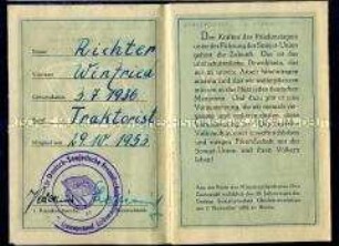 Mitgliedsbuch der Gesellschaft für Deutsch-Sowjetische Freundschaft