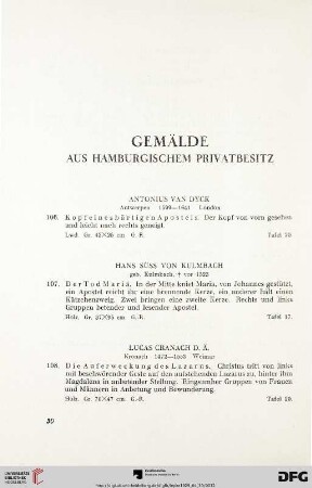 Gemälde aus hamburgischem Privatbesitz (Nr. 106-110)