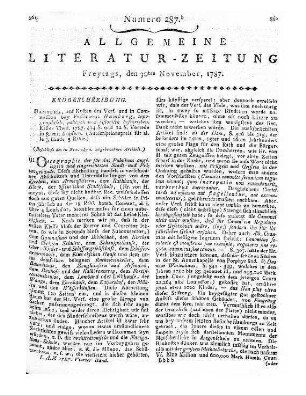 Monatsregister vom November 1787