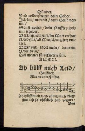 Ah hülff mich Leid/ Geistlich. Adam von Fulda.