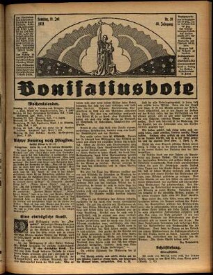 Erste Ausgabe vom Sonntag, den 19. Juli 1931.