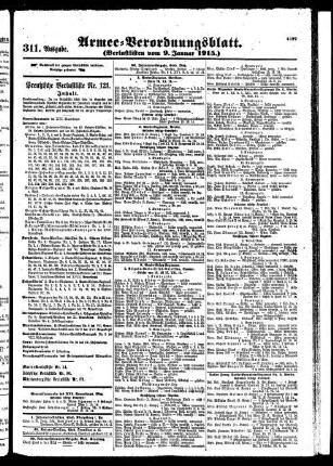 311.Ausgabe. Samstag, 9. Januar 1915