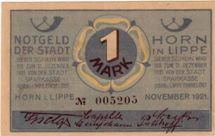 Notgeld der Stadt Horn in Lippe