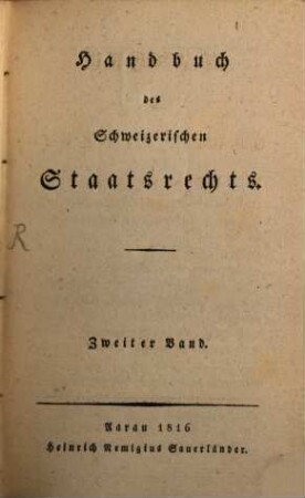 Handbuch des schweizerischen Staatsrechts, 2
