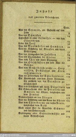 Inhalt des zweiten Bändchens