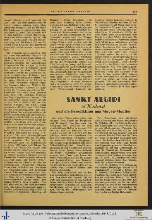 Sankt Aegidi im Weilertal und die Benediktiner aus Moyen-Moutier.