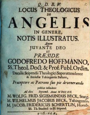 Locus theologicus de angelis in genere notis illustratus