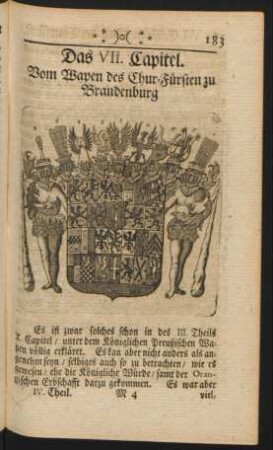 Das VII. Capitel. Vom Wapen des Chur-Fürsten zu Brandenburg