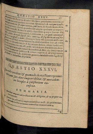 Quaestio XXXVI. Quando venditor & quomodo de evictione repromittere, aut satisdare emptori debeat ...