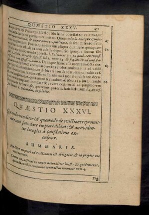 Quaestio XXXVI. Quando venditor & quomodo de evictione repromittere, aut satisdare emptori debeat ...