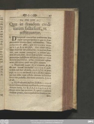 Tit. VIII. (VII. 75.) Quae in fraudem creditorum facta sunt, ut restituantur.