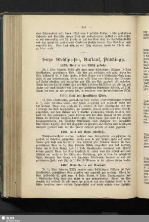 Süße Mehlspeisen, Auflauf, Puddings