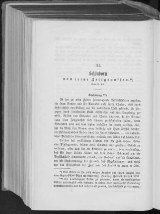 III. Schönborn und seine Zeitgenossen.