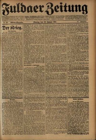 Zweite Ausgabe vom Montag, den 25. Januar 1915.