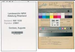 Entnazifizierung Auguste Gonswa , geb. 30.05.1907 (Sekretaerin)