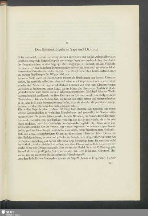 X. Das Spitzenklöppeln in Sage und Dichtung