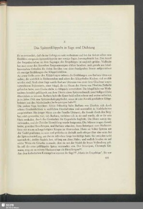 X. Das Spitzenklöppeln in Sage und Dichtung