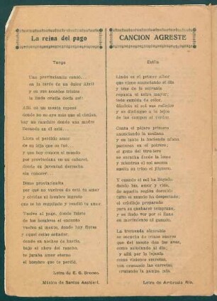 Canción agreste : Estilo