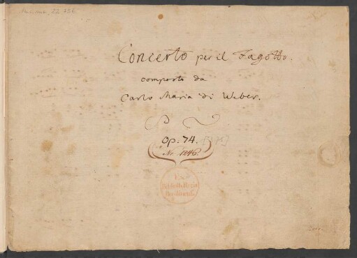 Konzerte; fag, orch; F-Dur; J 127; WeV N.14b; op.75
