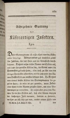 Achtzehnte Gattung der Käferartigen Insekten. Ips.
