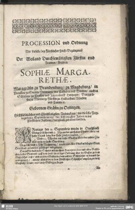 Procession und Ordnung