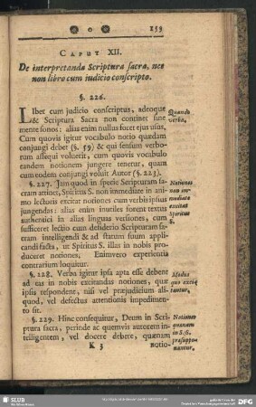 Caput XII. De interpretanda Scriptara sacra, nec non libro cum judicio conscripto