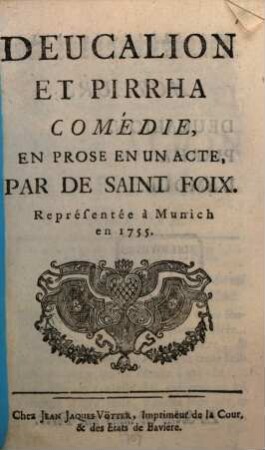 Deucalion et Pirrha : comédie, en prose en un acte
