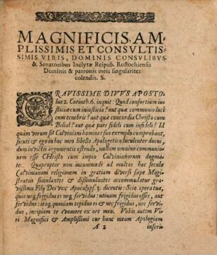 Absvrda, Absvrdorvm Absvrdissima, Calvinistica Absvrda, hoc est, Invicta Demonstratio ... Aliqvot Horrendorvm Paradoxorvm Calviniani Dogmatis In articulis de persona Christi, Coena Domini, Baptismo & Praedestinatione filiorum Dei