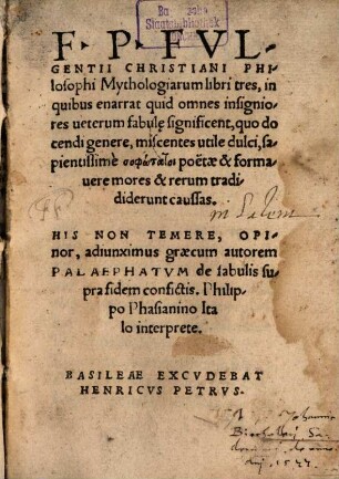Mythologiae : libri tres