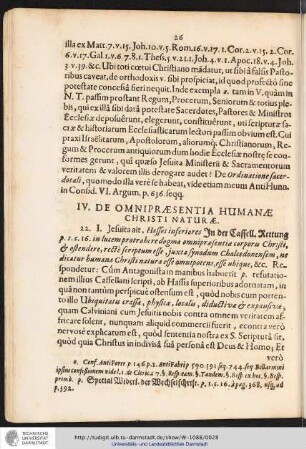 IV. De Omnipræsentia Humanæ Christi Naturæ.