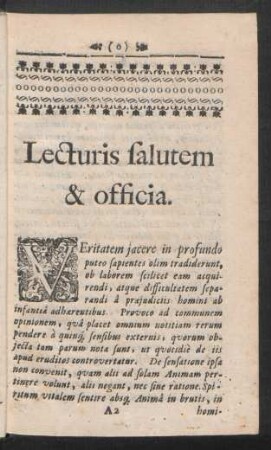 Lecturis salutem & officia.