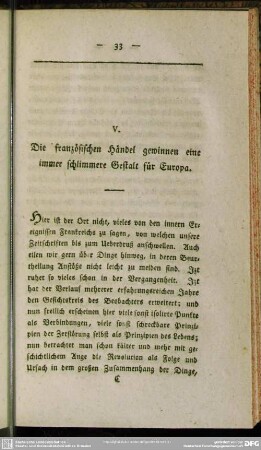 V. Die französischen Händel gewinnen eine immer schlimmere Gestalt für Europa