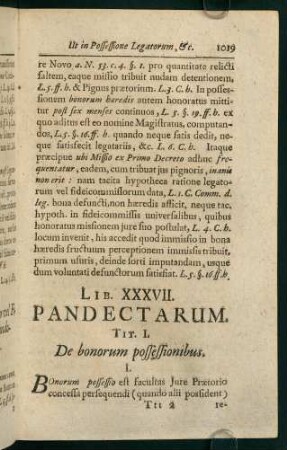 1019-1041, Lib. XXXVII. Pandectarum