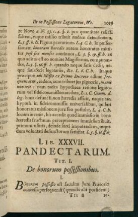 1019-1041, Lib. XXXVII. Pandectarum