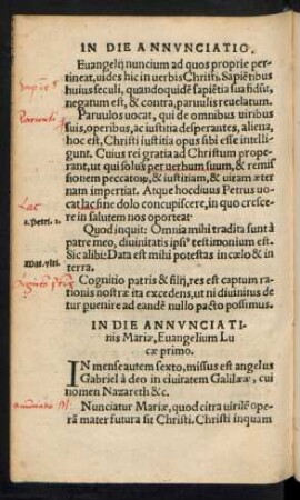 In Die Annunciationis Mariae ...