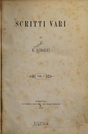 Scritti vari, 1