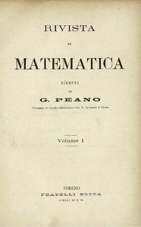 1: Rivista di matematica