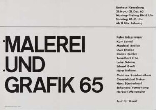 Ausstellungsplakat "Malerei und Grafik 65" von Kreuzberger Künstlern, 1965