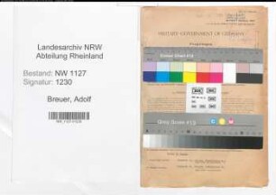 Entnazifizierung Adolf Breuer , geb. 03.10.1907 (Verwaltungsoberinspektor)