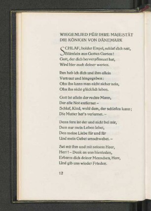 Wiegenlied für ihre Majestät die Königin von Dänemark