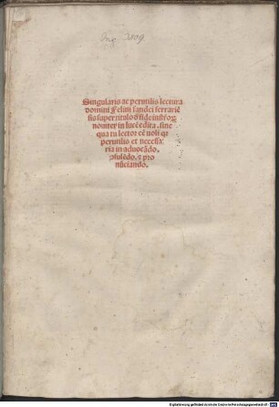 Opera : mit Privileg. [1-12], [4]. Lectura super titulo 'De fide instrumentorum' (Lib. Extra 2,22)