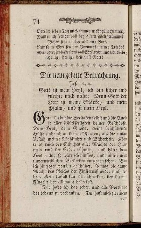 Die neunzehnte Betrachtung