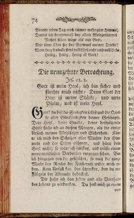 Die neunzehnte Betrachtung