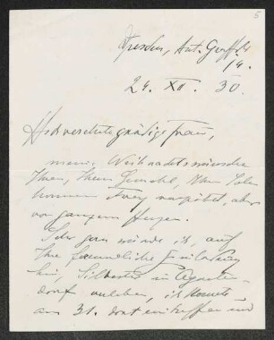Brief von Theodor Däubler an Margarete Hauptmann